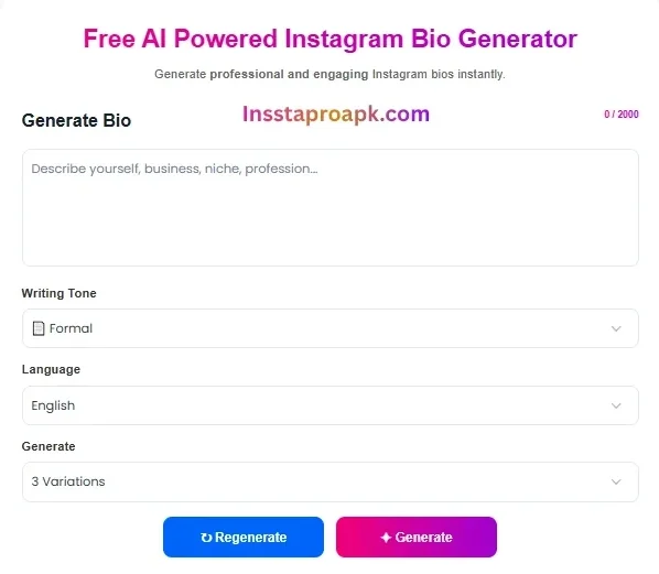 Instagram Bio Generator